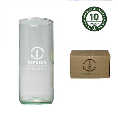 20 Oz. Clear Refresh Glass made from rescued wine bottles