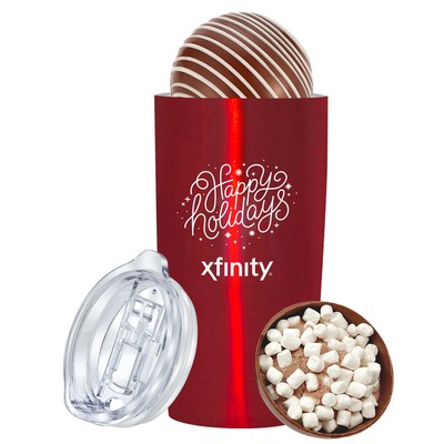 Promo Revolution - 20 Oz. Vacuum Sealed Straight Tumbler Gift Set w/ Milk Mega Hot Chocolate Bomb