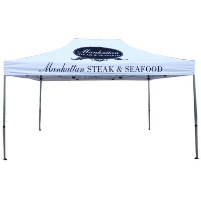 15'x10' White Pop-Up Tent w/ Digital Logo