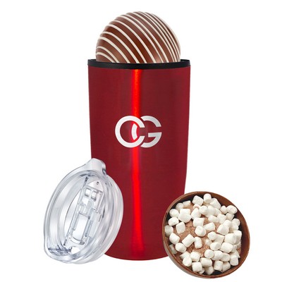 Promo Revolution - 20 Oz. Straight Tumbler w/Plastic Liner Gift Set w/Milk Mega Hot Chocolate Bomb